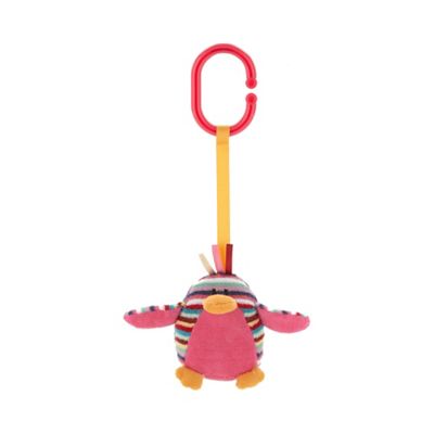 Babies pink striped owl rattle